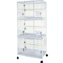 Flight Cage Triple, silvertone white