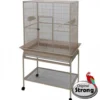 Flight Cage with stand & seed guard, silvertone wh