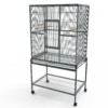 Flight Cage with stand, silvertone grey