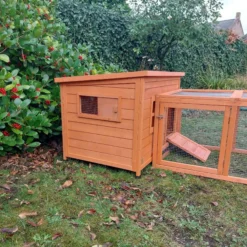 Konijnenhok Vlaamse reus Bruin met ren