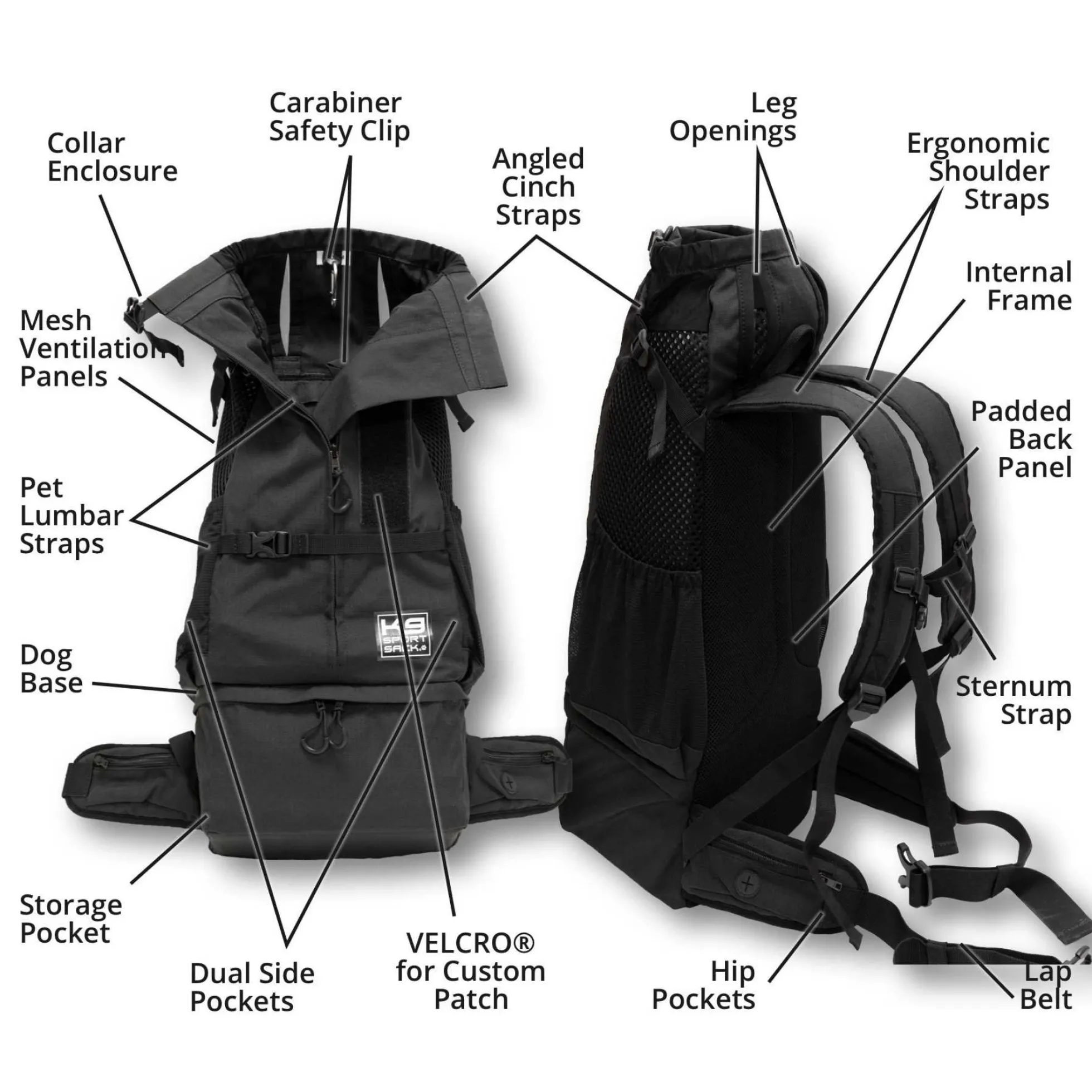 K9 Sport Sack Knavigate Hondenrugzak Zwart