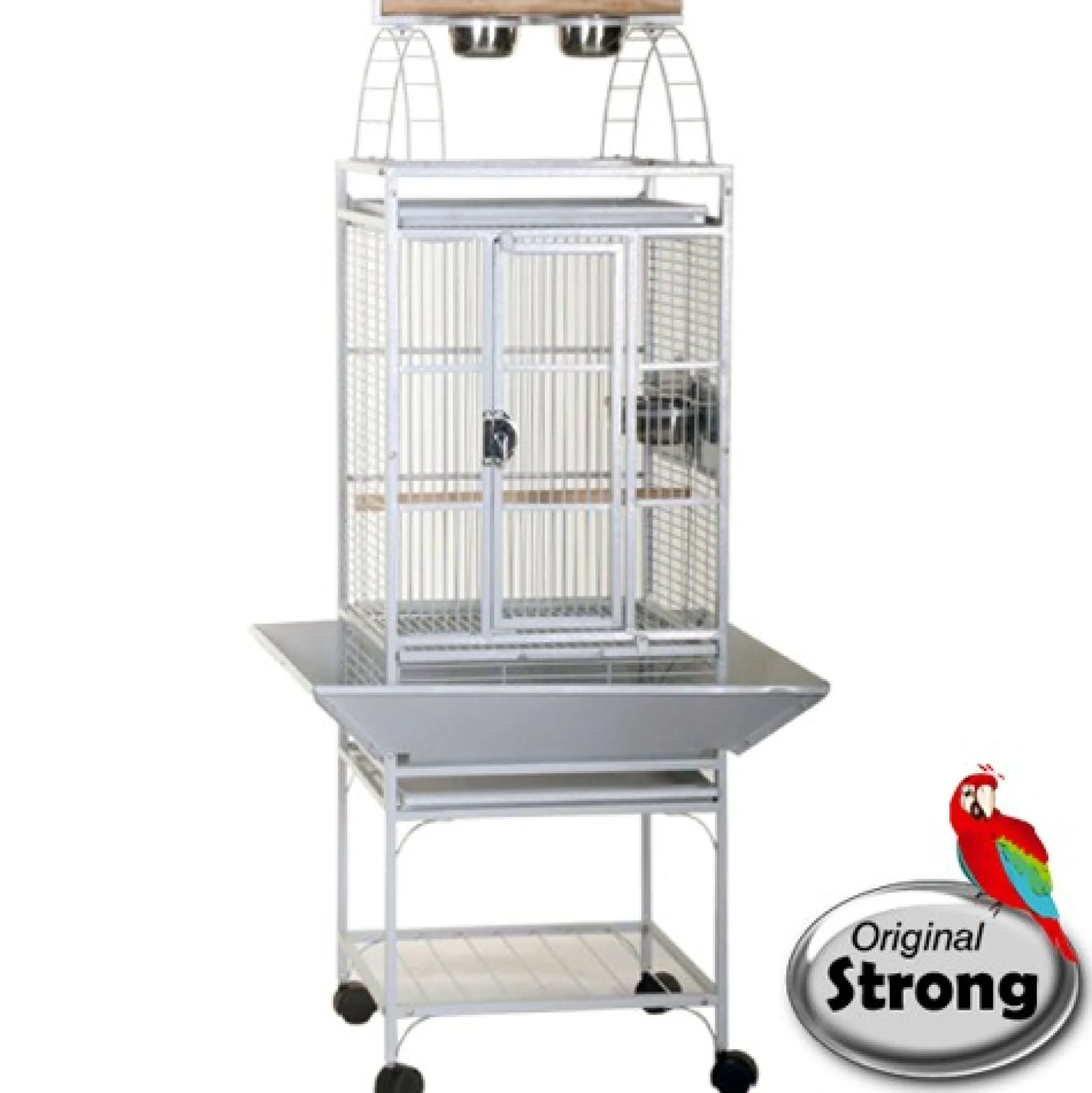 Papegaaienkooi Helios silvertone white