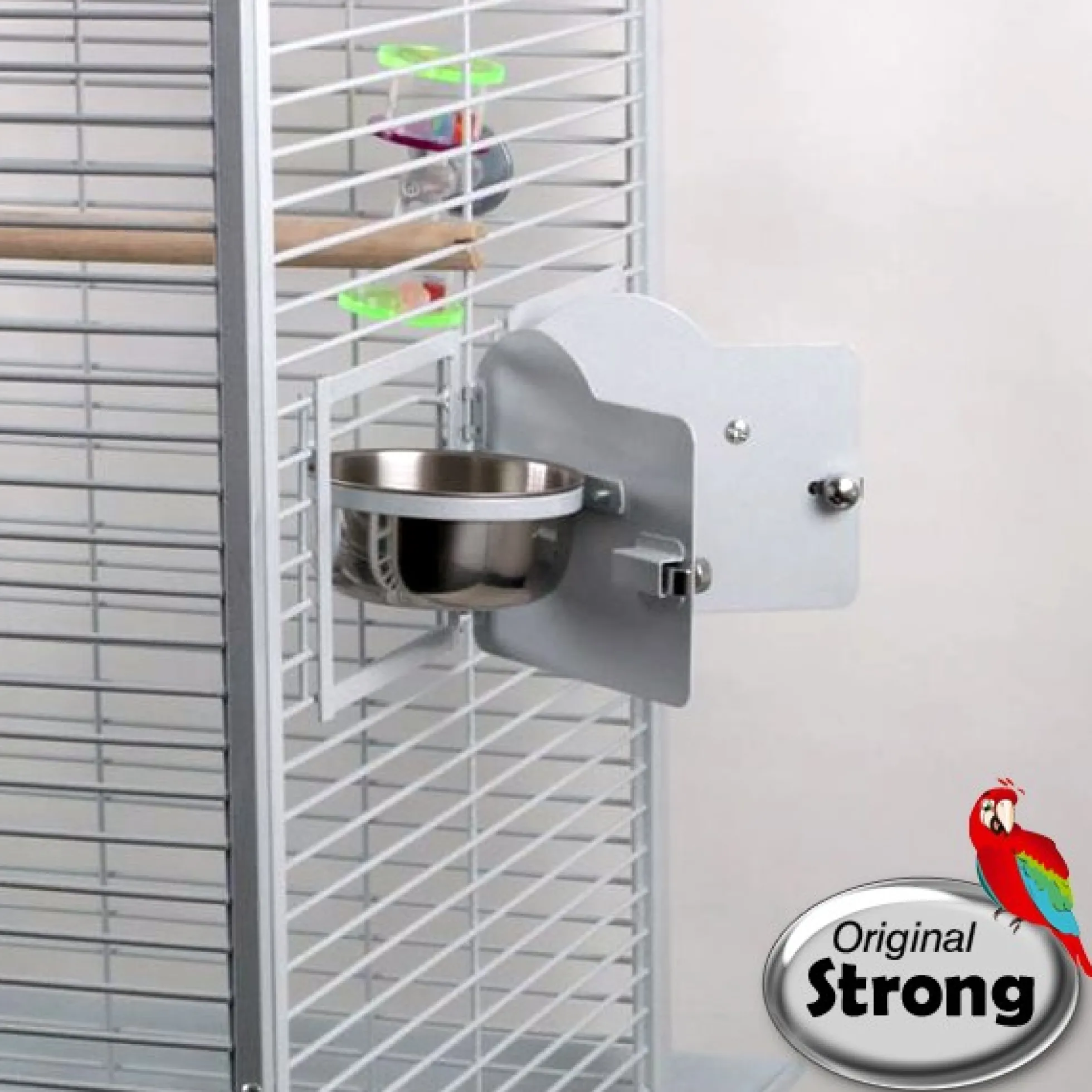 Papegaaienkooi Helios silvertone white