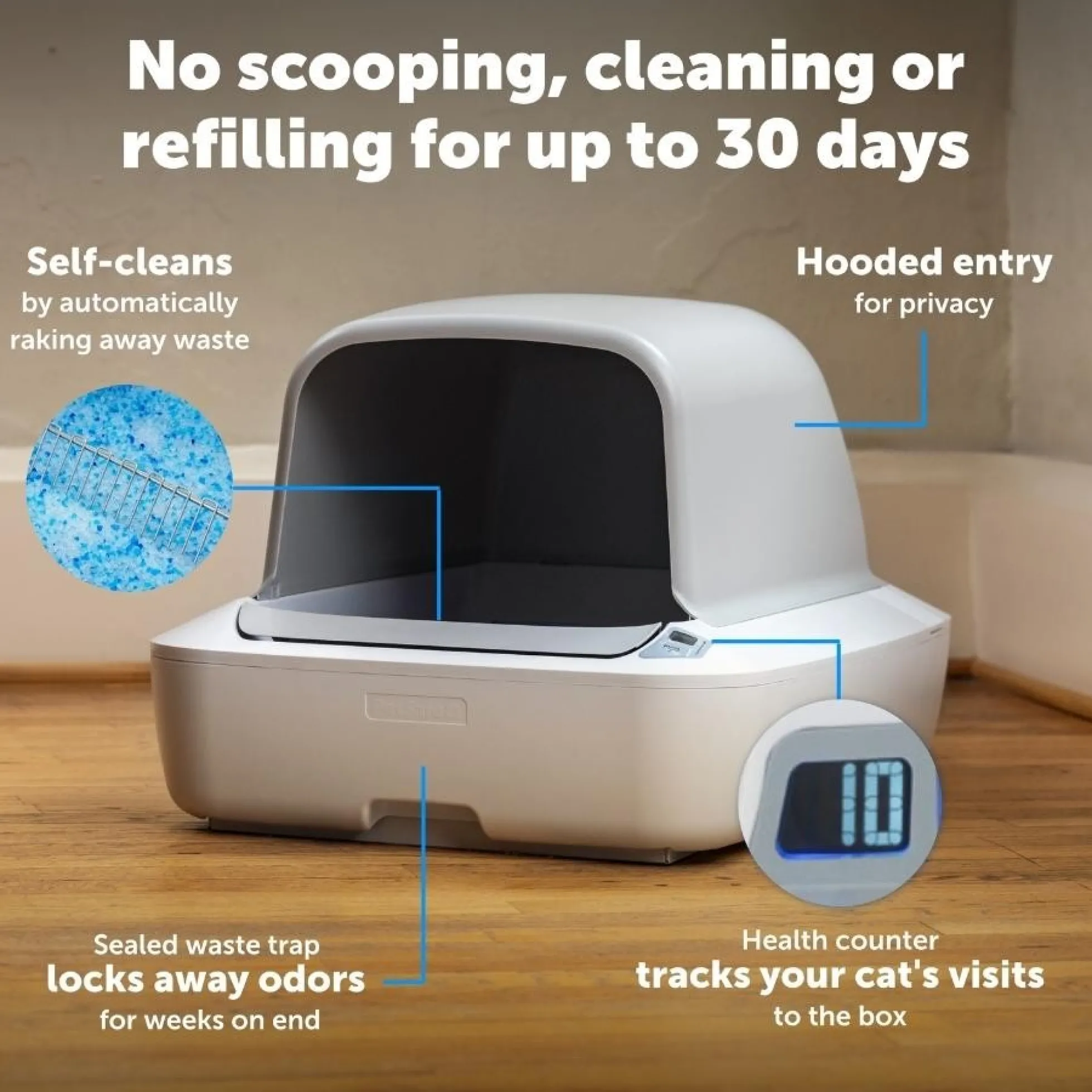 Petsafe ScoopFree Crystal Pro Zelfreinigende Kattenbak