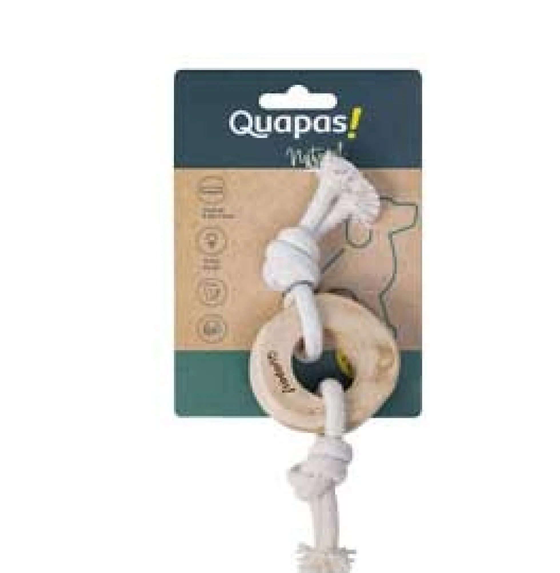 Quapas! Dog Toy Coffeewood Knotted pull ring