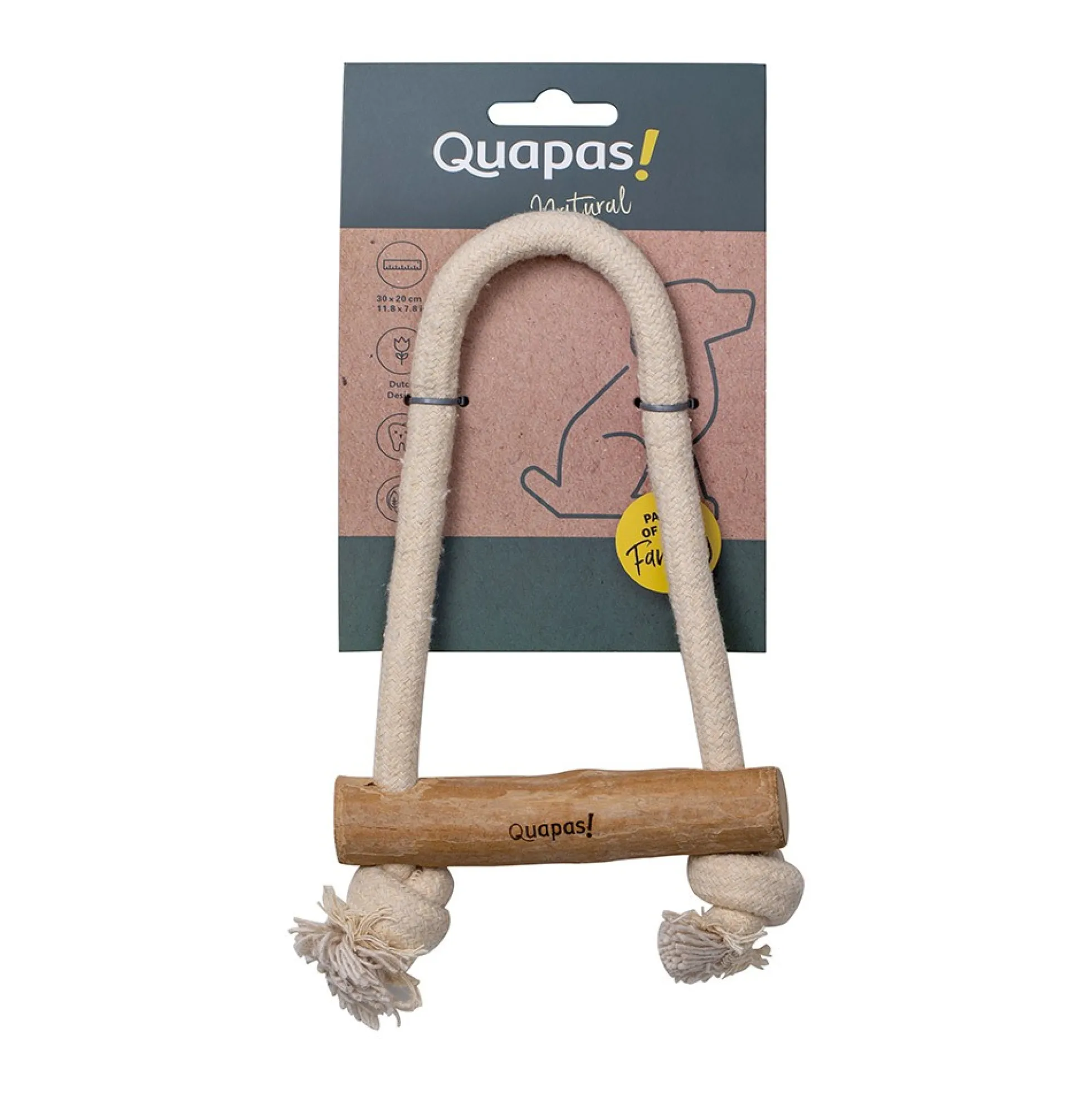 Quapas! Dog Toy Coffeewood Pull