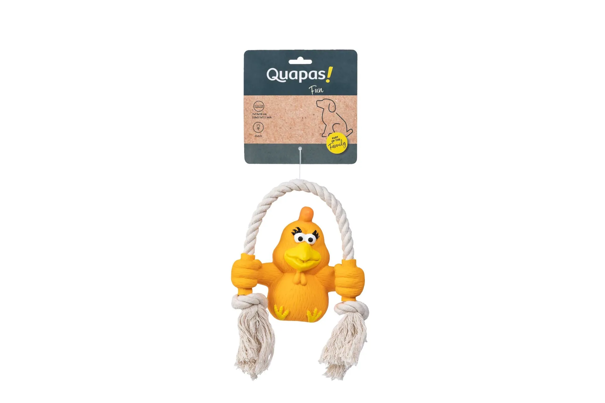 Quapas! Dog Toy Fun Chicken with rope