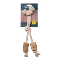 Quapas! Hondenspeelgoed Koffiehout met Flostouw Legged