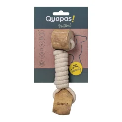 Quapas! Hondenspeelgoed Koffiehout Twist met Flostouw