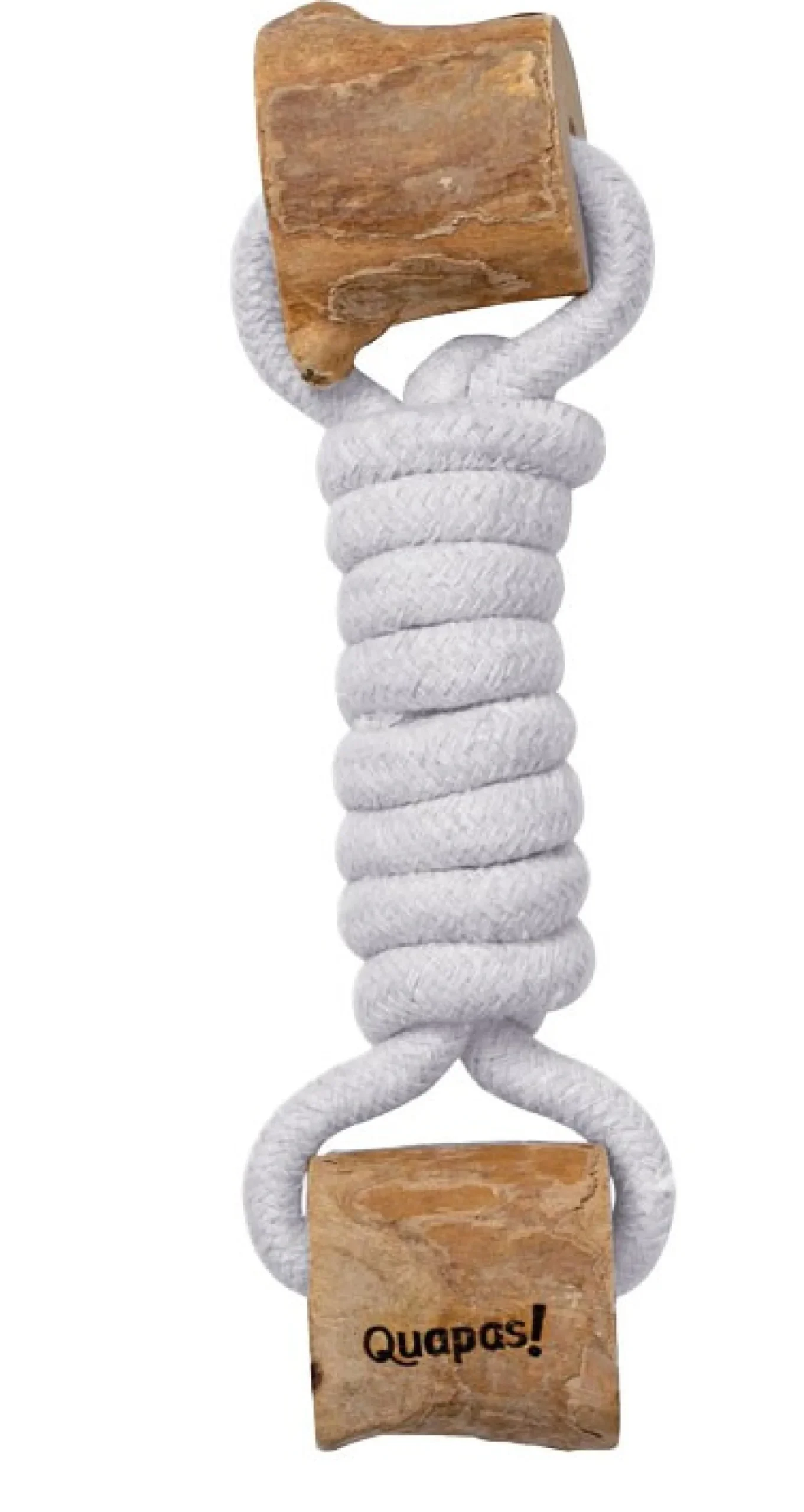 Quapas! Hondenspeelgoed Koffiehout Twist met Flostouw