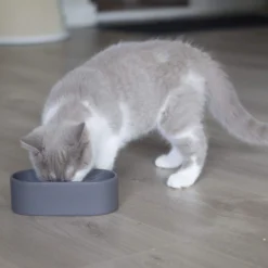 Quapas! Keramieken Eet- en Drinkbak Ovaal Grijs
