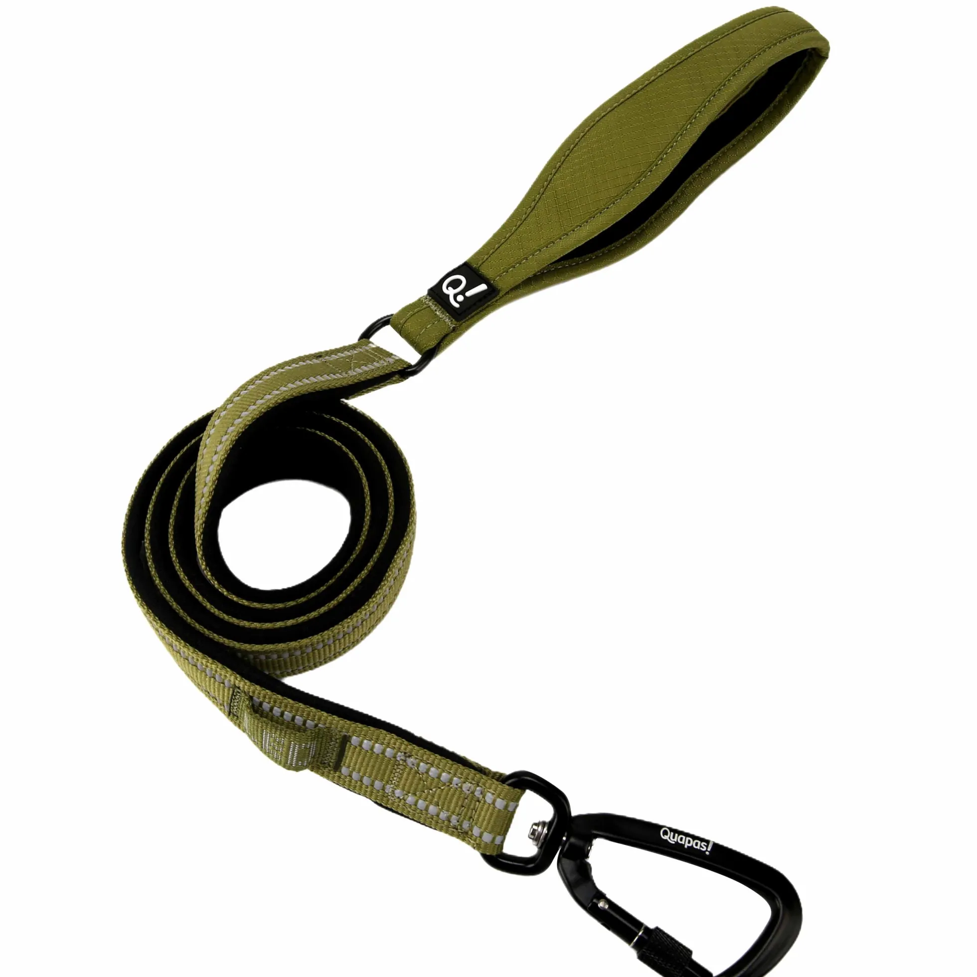 Quapas! Padded Reflective Hondenriem Groen