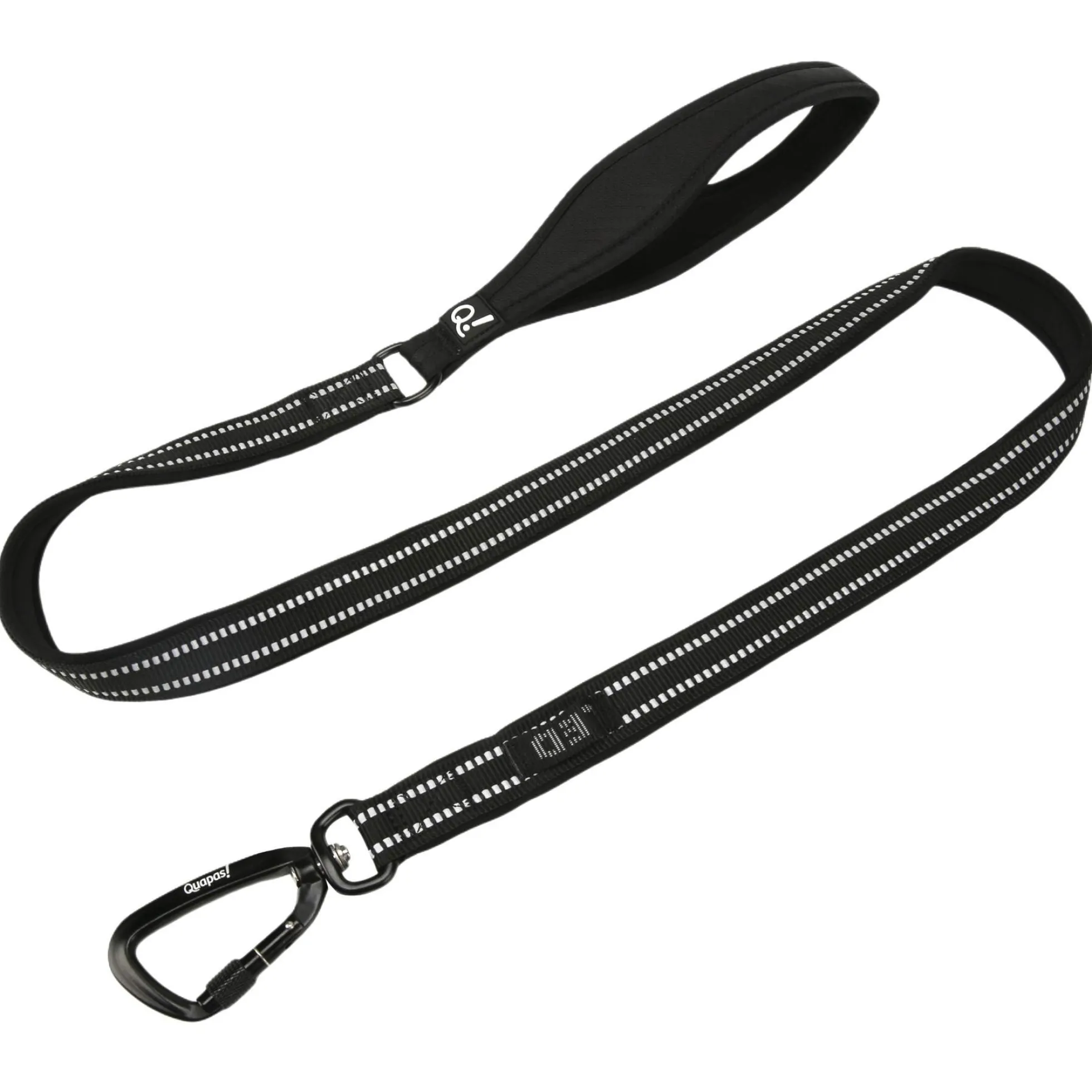 Quapas! Padded Reflective Hondenriem Zwart