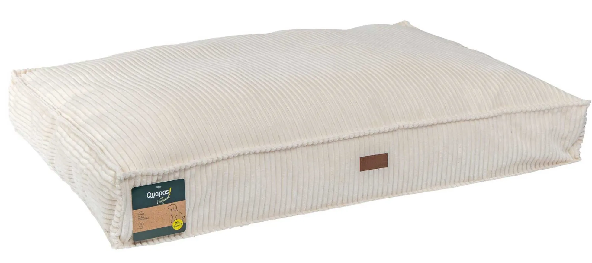 Quapas! Ribstof Hondenkussen Beige