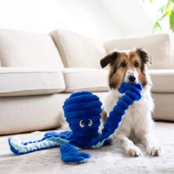 Quapas! XXL Hondenknuffel Octopus Blauw
