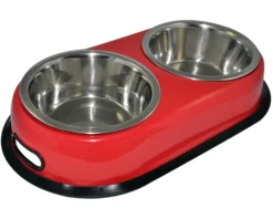 Rode Antislip Dubbele Voerbak