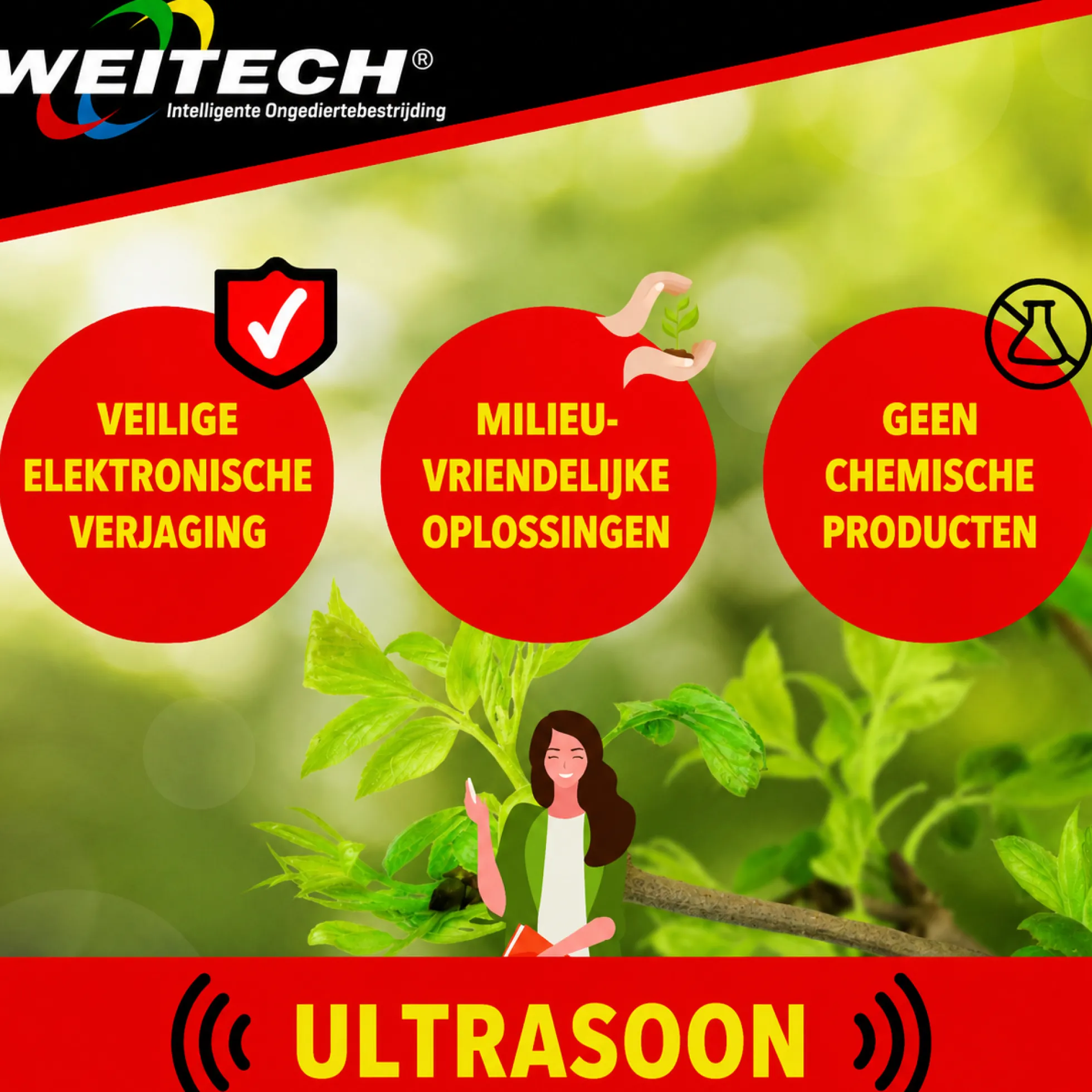 Weitech Ultrasone Dierenverjager voor Binnen