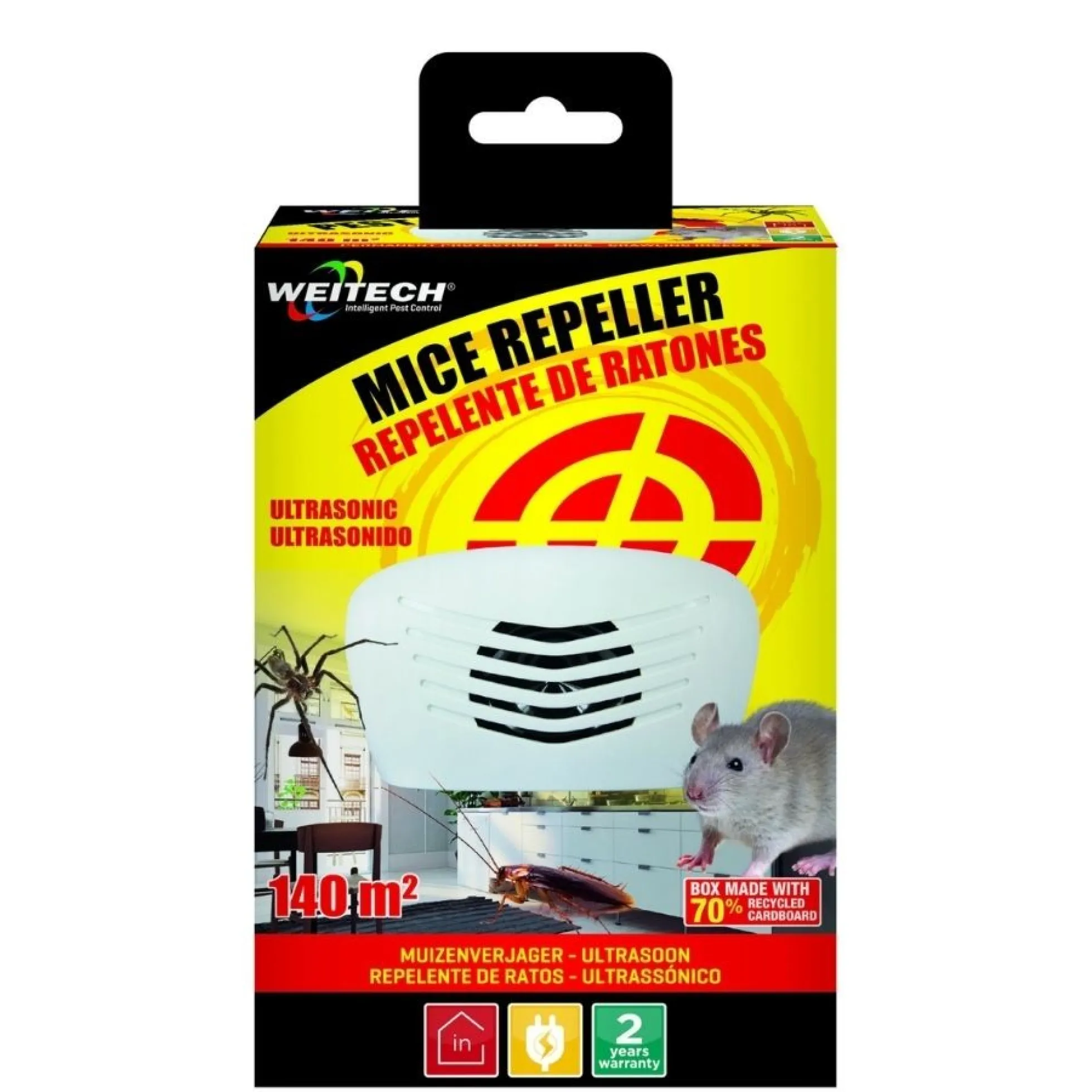 Weitech Ultrasone Dierenverjager met Adapter