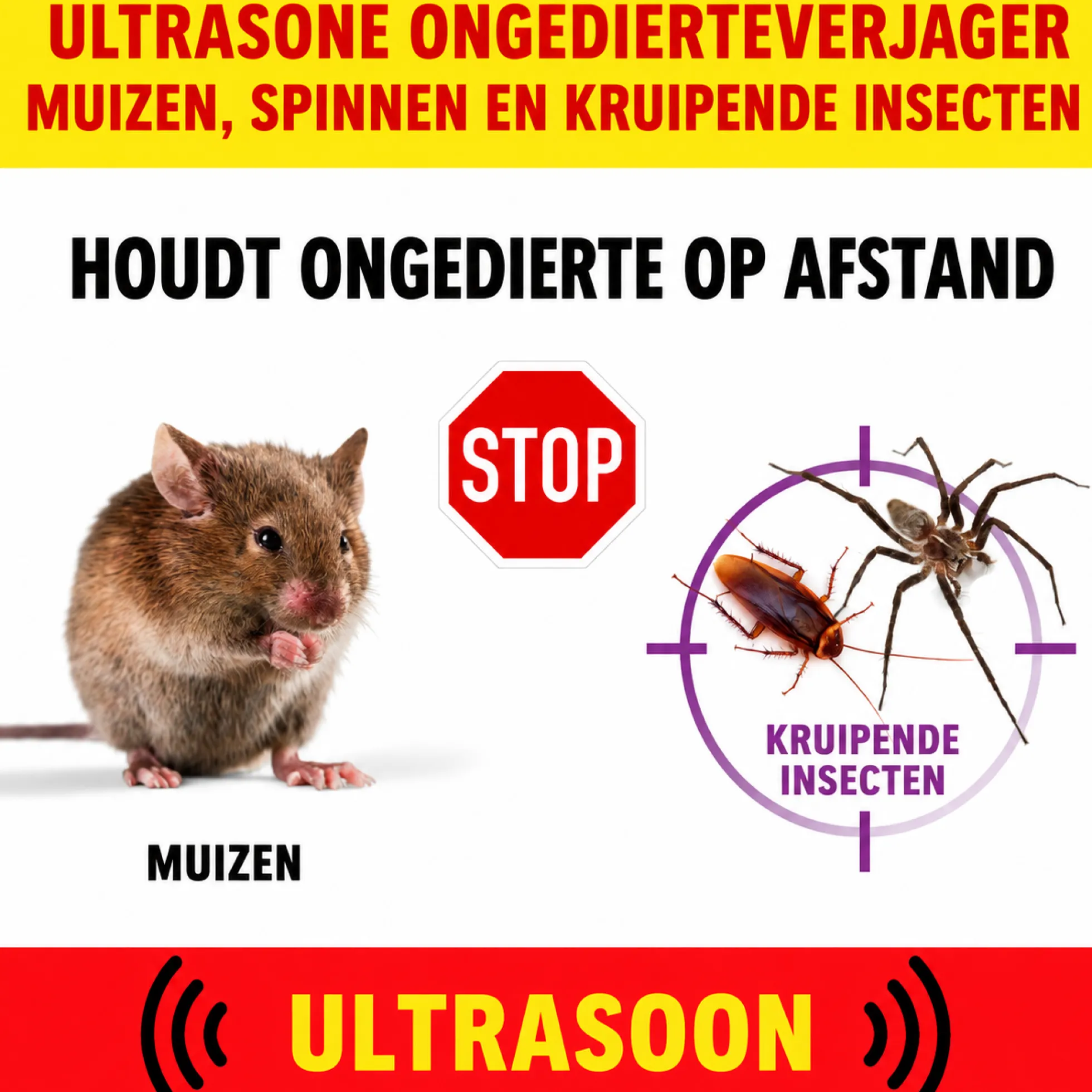Weitech Ultrasone Dierenverjager met Adapter